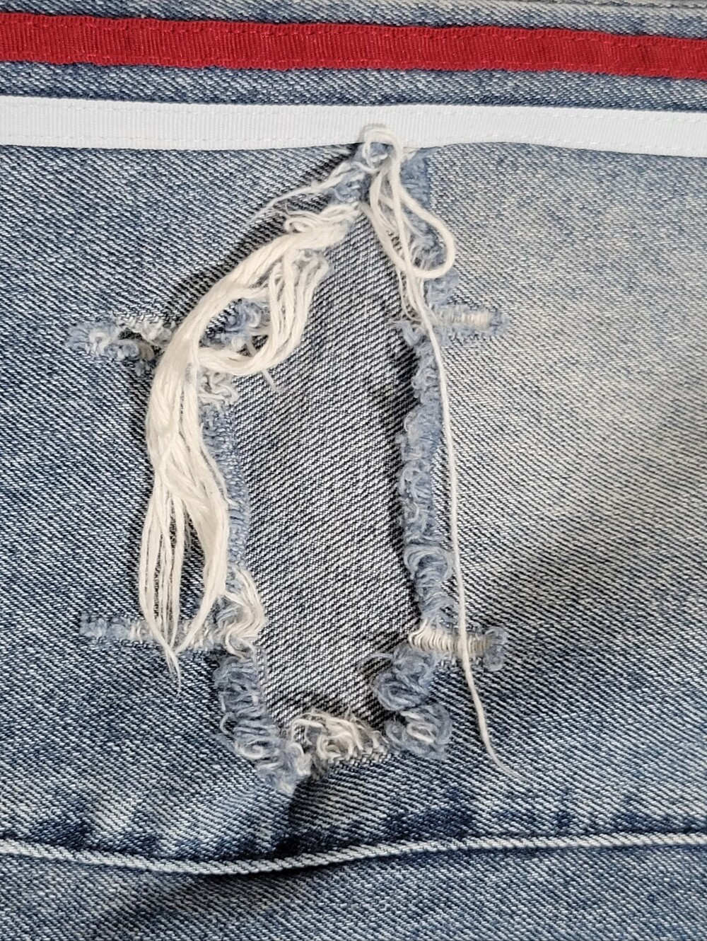 One × One Teaspoon High Waist Baggy Striped Jeans Light Wash Distressed Size 29 - Picture 9 of 15